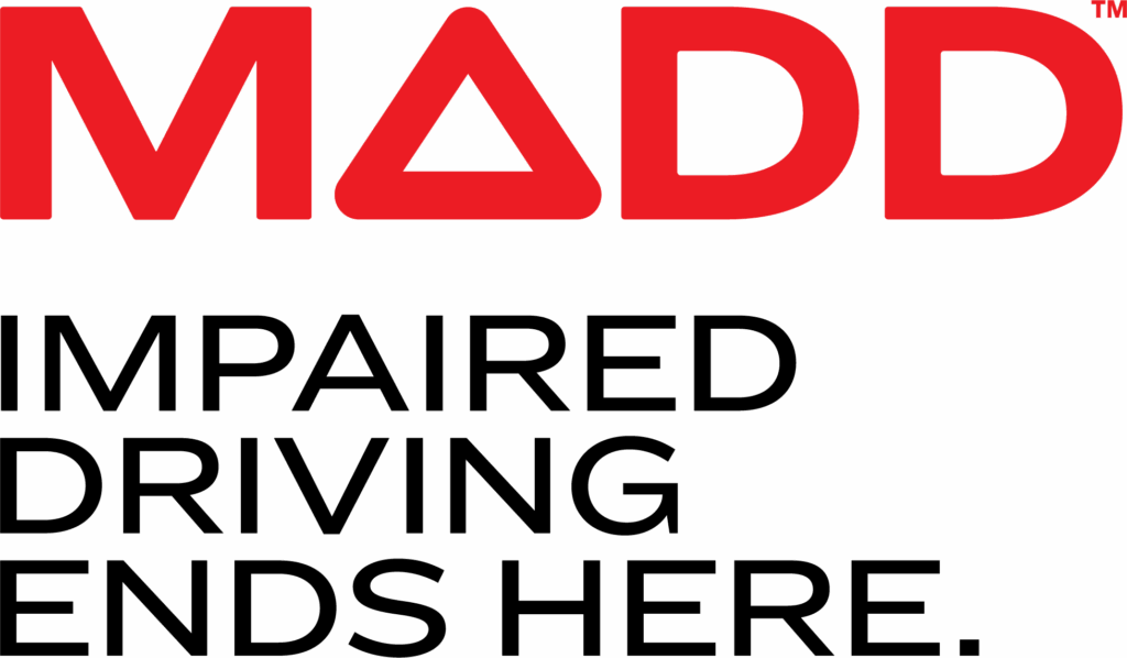Red and black text with a red triangle replacing the letter A in "MAD".