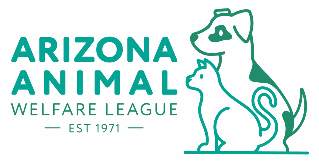 Logo featuring animal silhouettes and text "Arizona Animal Welfare League".