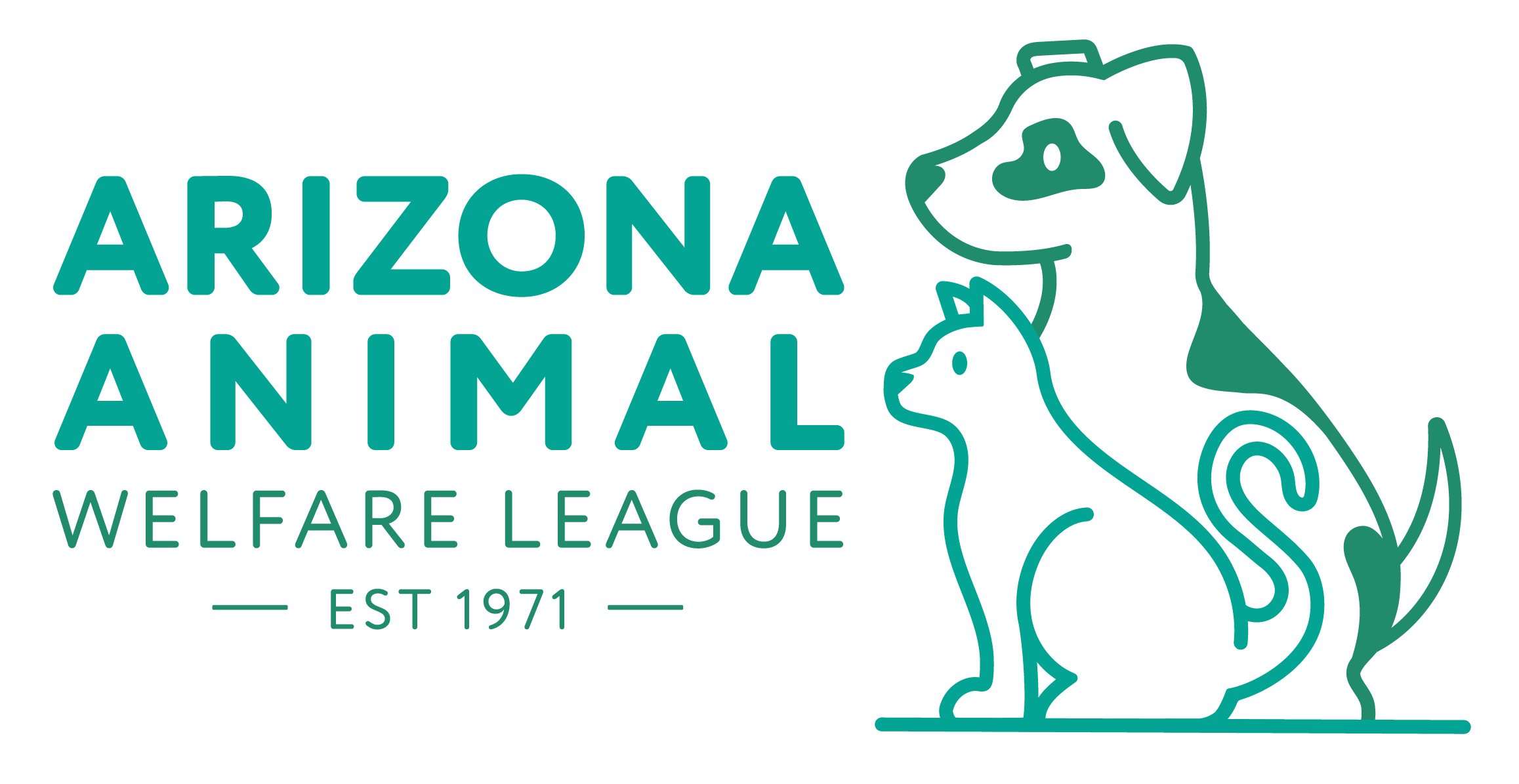 Logo featuring animal silhouettes and text "Arizona Animal Welfare League".