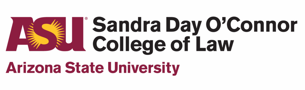 Logo of Sandra Day O'Connor College of Law, Arizona State University.